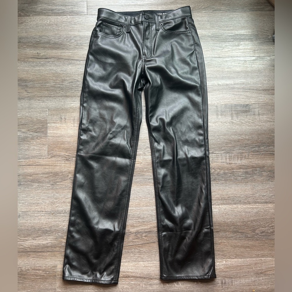 Gap Kids Black Faux Leather High Rise 90’s Pants